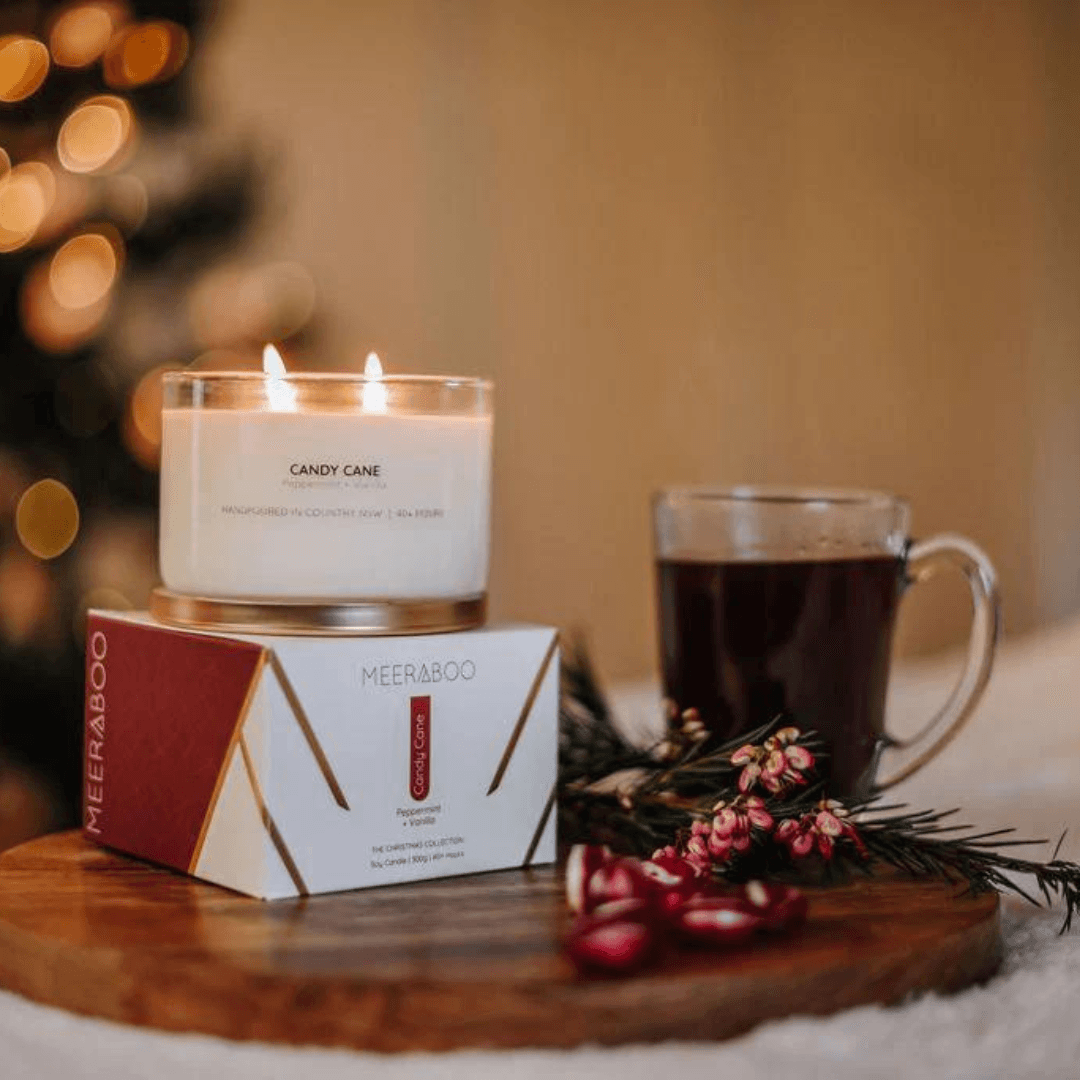 Candy Cane Gold Lid Soy Candle - Ginja B