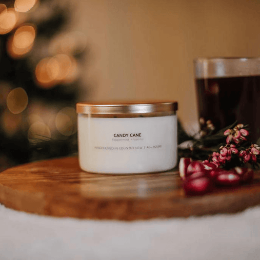 Candy Cane Gold Lid Soy Candle - Ginja B
