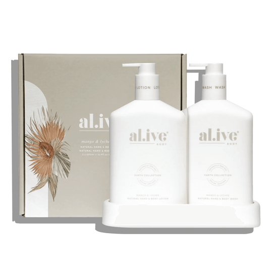 Alive Body Wash & Lotion Duo + Tray - Mango & Lychee - Ginja B