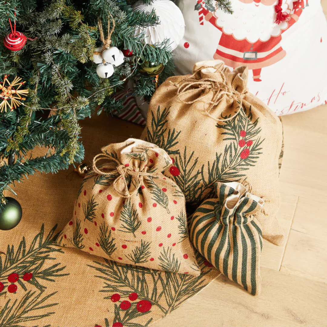 Treat Bags Burlap Christmas Bags Christmas Linen Burlap Bag Cute