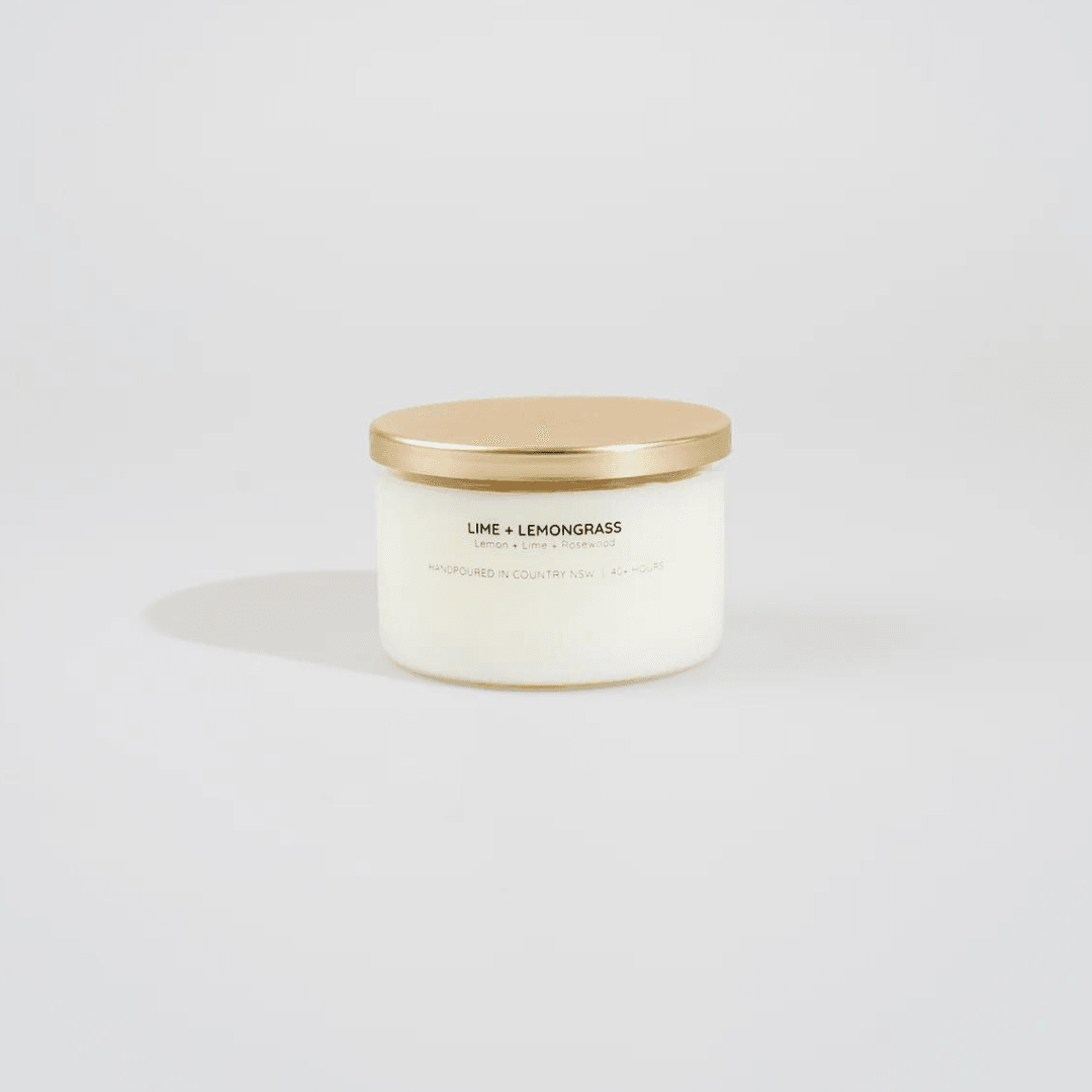 Lime + Lemongrass Gold Lid Soy Candle - Ginja B