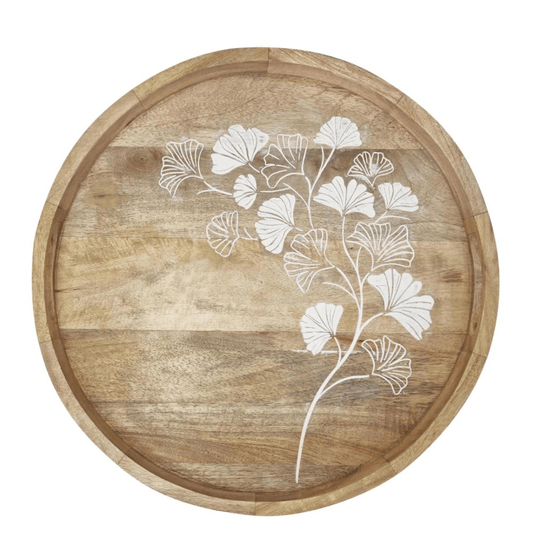 Ginkgo Round Serving Tray 45x45x5cm Natural - Ginja B