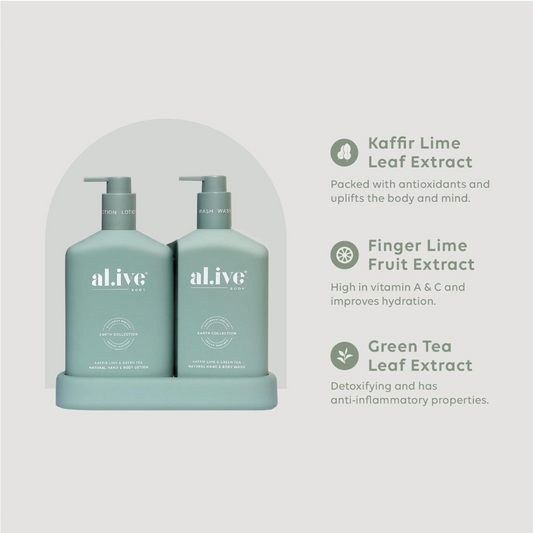Alive Body Wash & Lotion Duo - Kaffir Lime & Green Tea - Ginja B