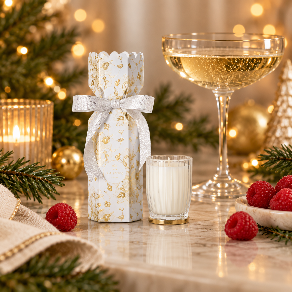 Sparkling Red Raspberries Christmas Bon Bon 60gm