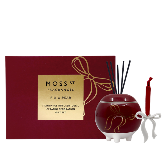 MOSS ST. Mini Ceramic Diffuser 100ml & Decoration - Fig & Pear - Ginja B