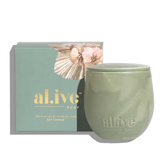 Alive Body Blackcurrant & Caribbean Wood Soy Candle