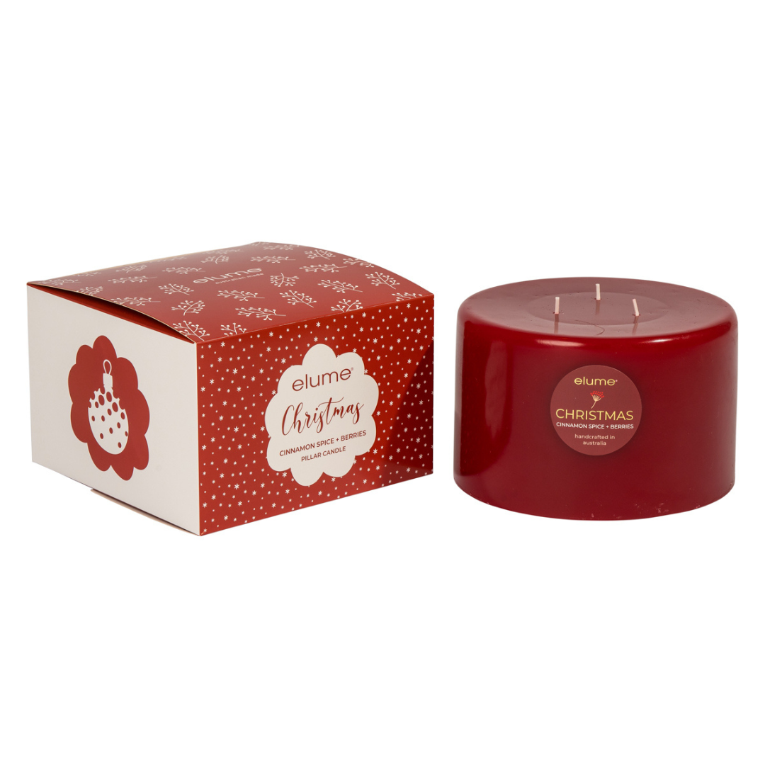 Elume Pillar Cinnamon Spice & Berries 3 Wick Candle - Ginja B