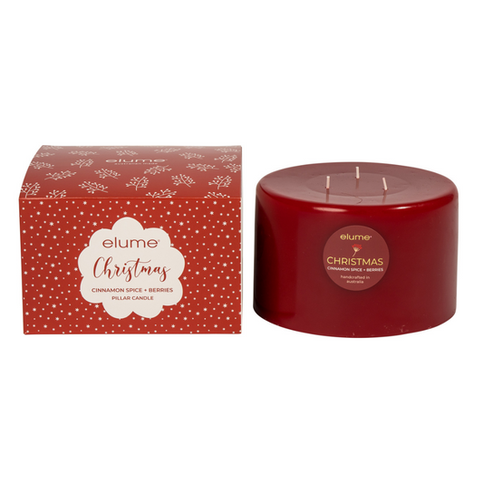 Elume Pillar Cinnamon Spice & Berries 3 Wick Candle - Ginja B