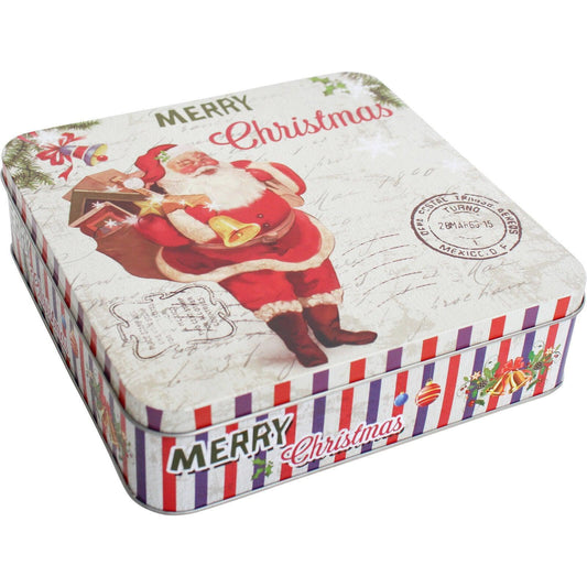 Santa Christmas Tin 19.5x19.5x5.5cm - Ginja B