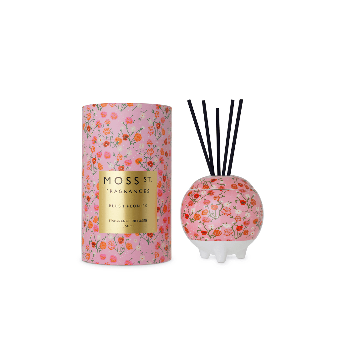 MOSS ST. Ceramic Diffuser 350mls - Blush Peonies - Ginja B