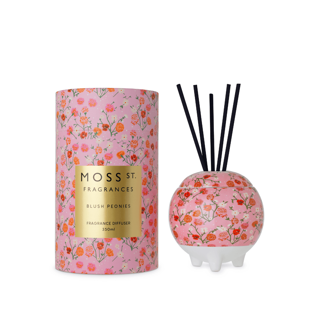 MOSS ST. Ceramic Diffuser 350mls - Blush Peonies - Ginja B