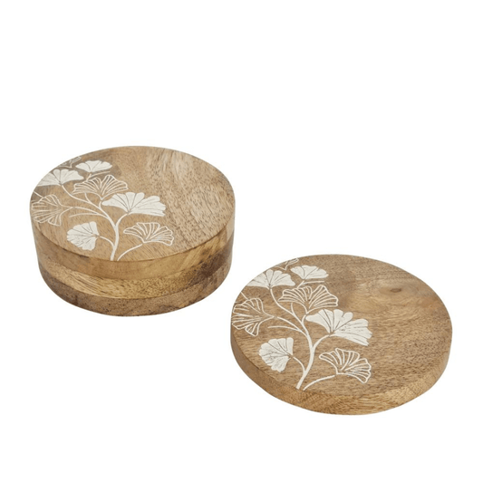 Ginkgo Coasters Set of 4 10x10cm Natural - Ginja B