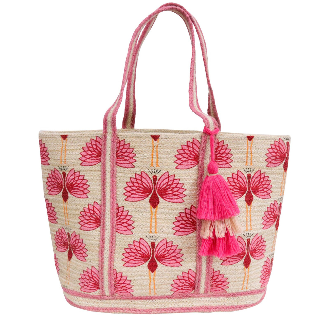 Jute Bag Flamingo 50x30cm – Ginja B - Main Image