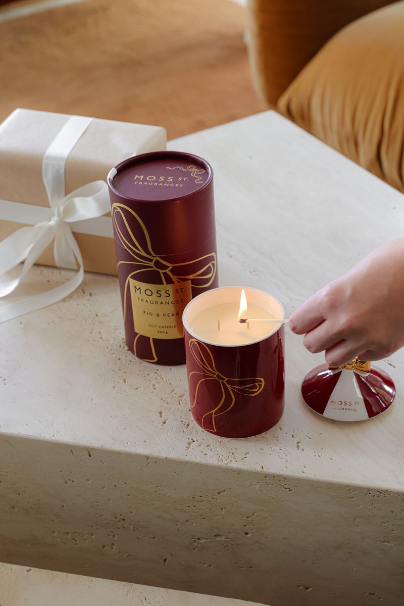 MOSS ST. Large Ceramic Candle 360g - Fig & Pear - Ginja B