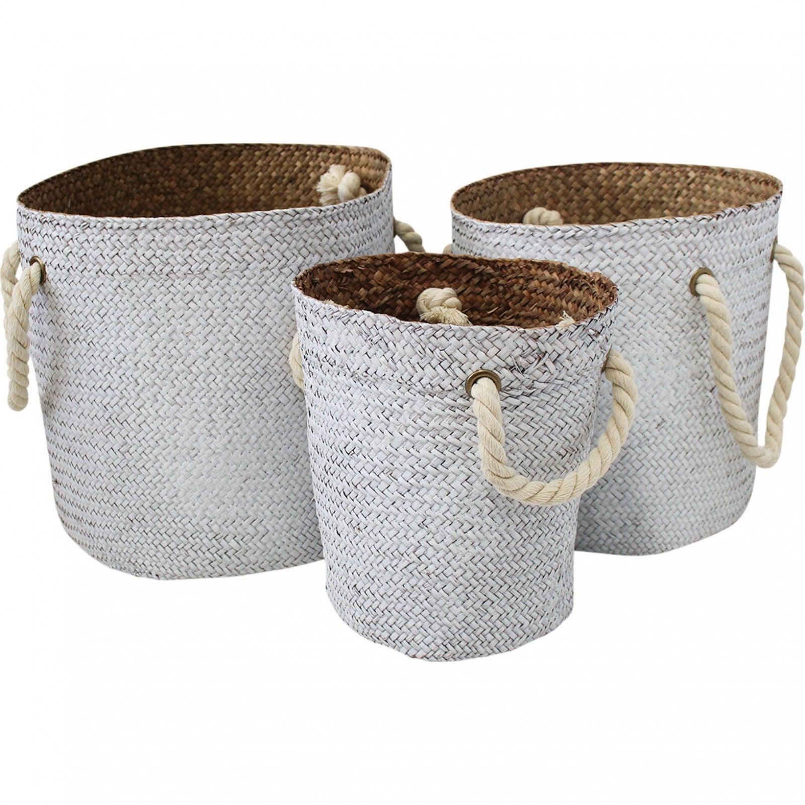 Woven Tubs Robe White (set of three) - Ginja B