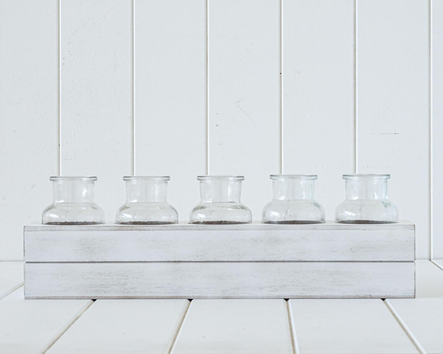 Botanical Beakers - Wesley Large - Brushed White - 41x13x9 - Ginja B