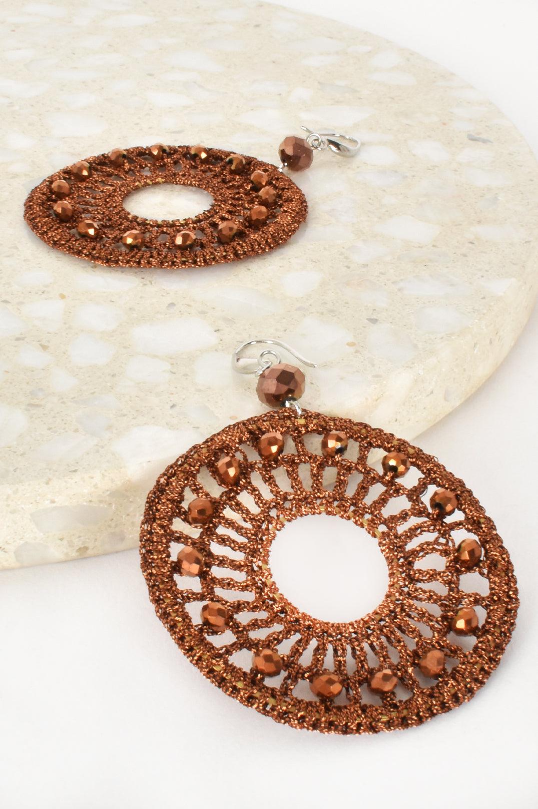 Dream Catcher Beaded Pewter Hook Earrings - Ginja B