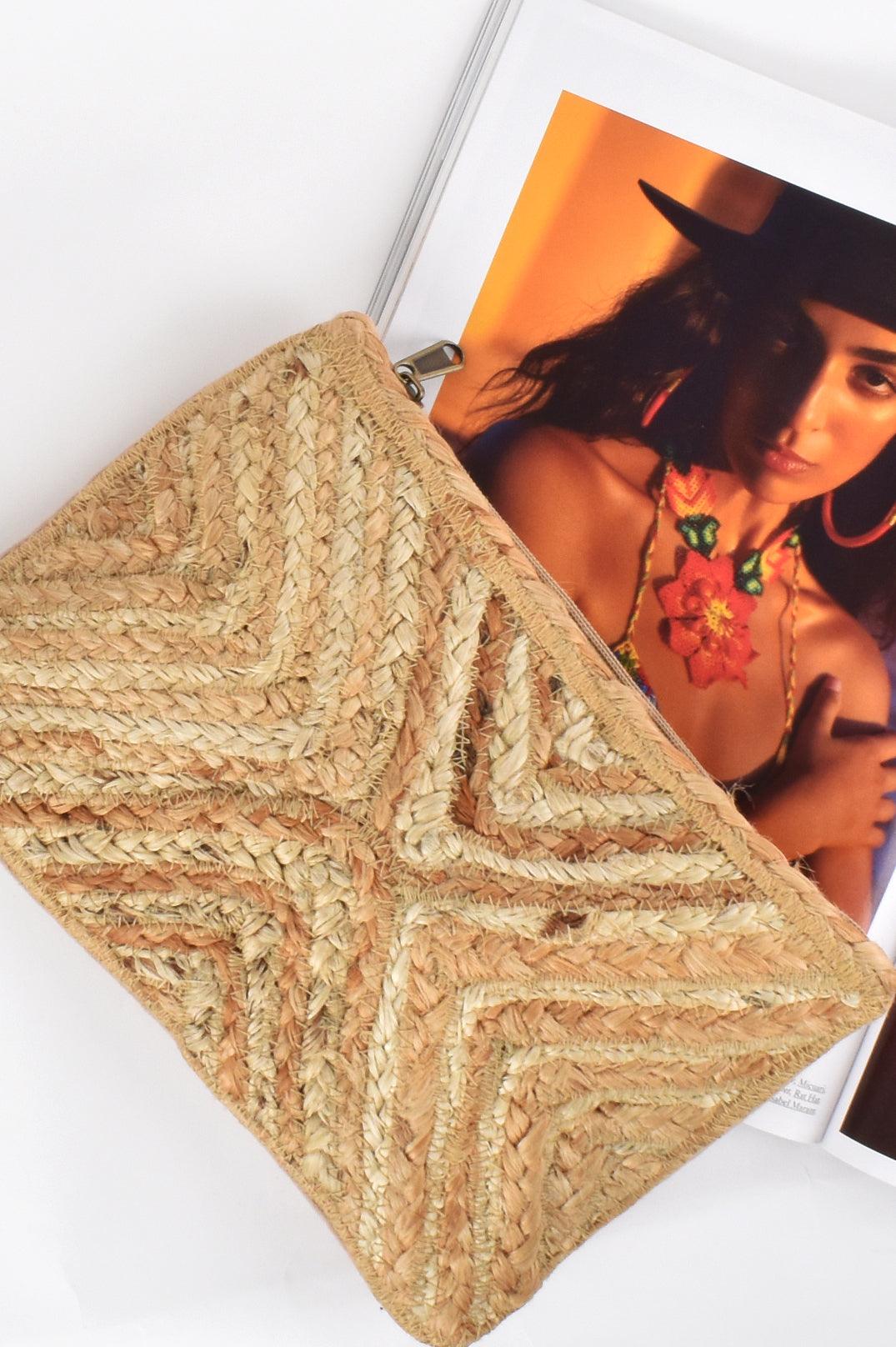 Tan Woven Bag- Brand Adorne - Ginja B