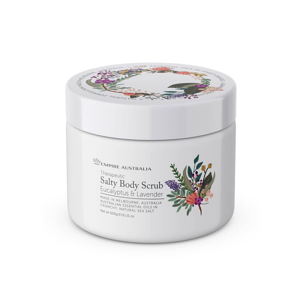 SALTY BODY SCRUB EUCALYPTUS & LAVENDER 500g - Ginja B