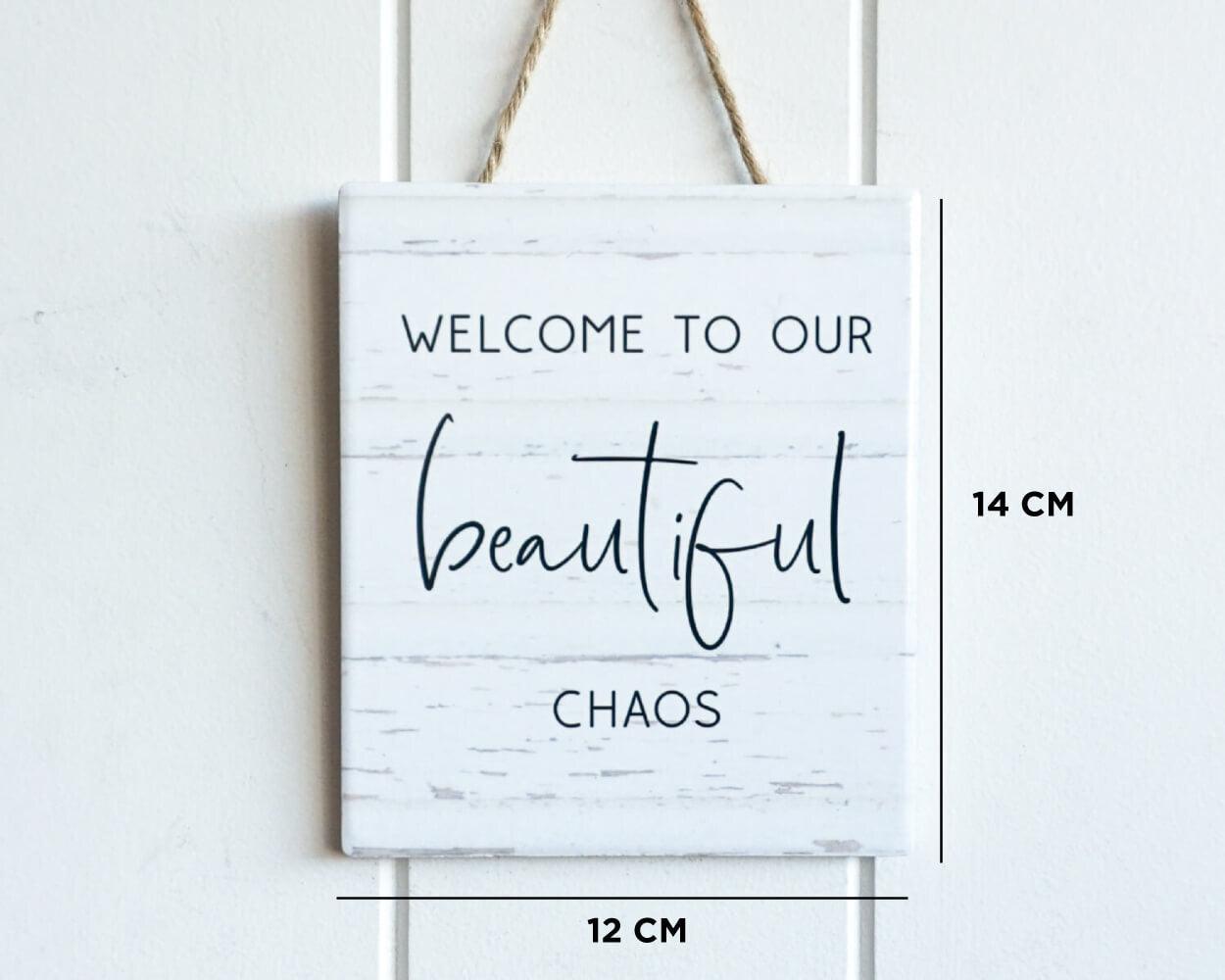 Hanging Wall Plaque - Rectangle - Beautiful Chaos - 12x14 - Ginja B