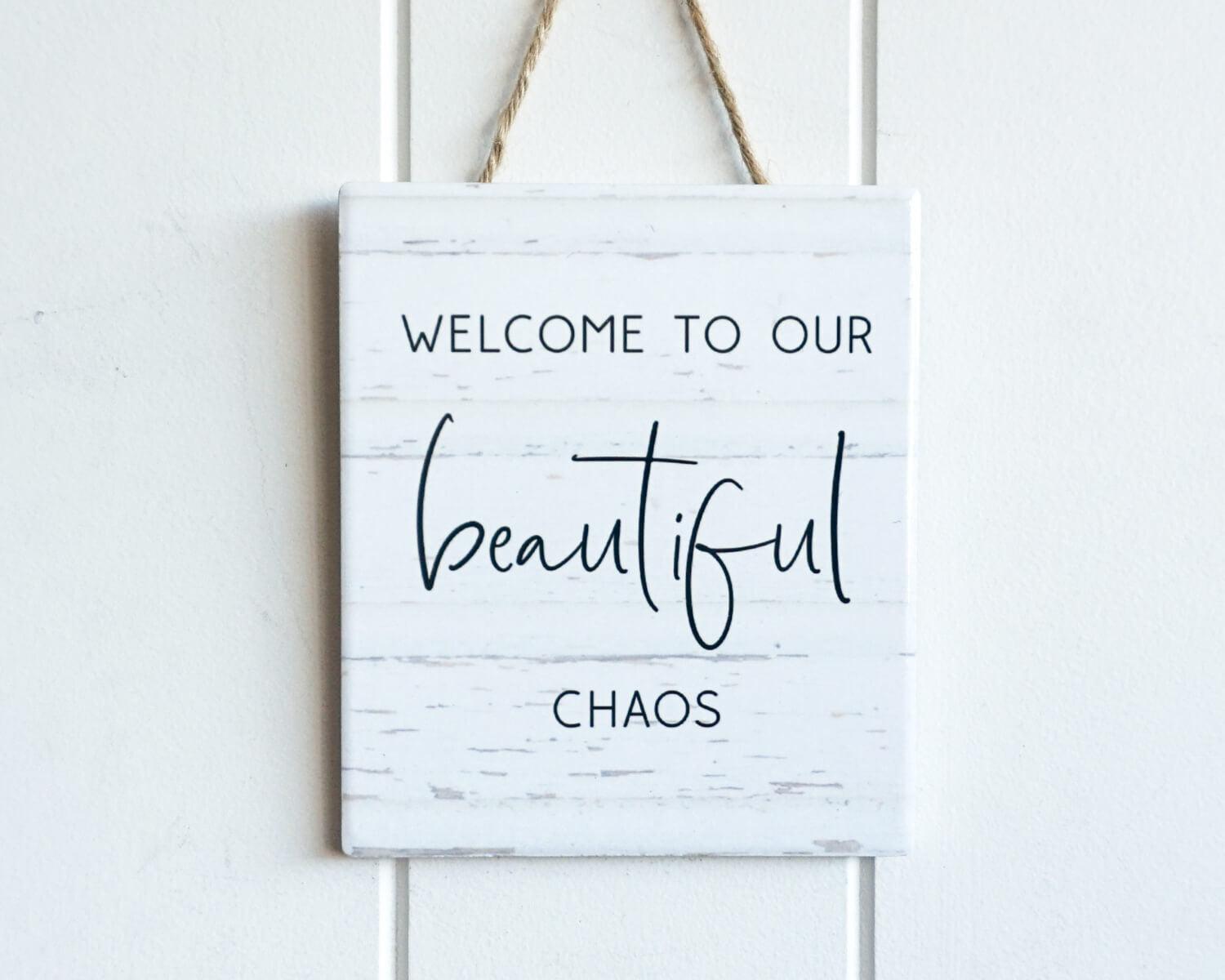 Hanging Wall Plaque - Rectangle - Beautiful Chaos - 12x14 - Ginja B