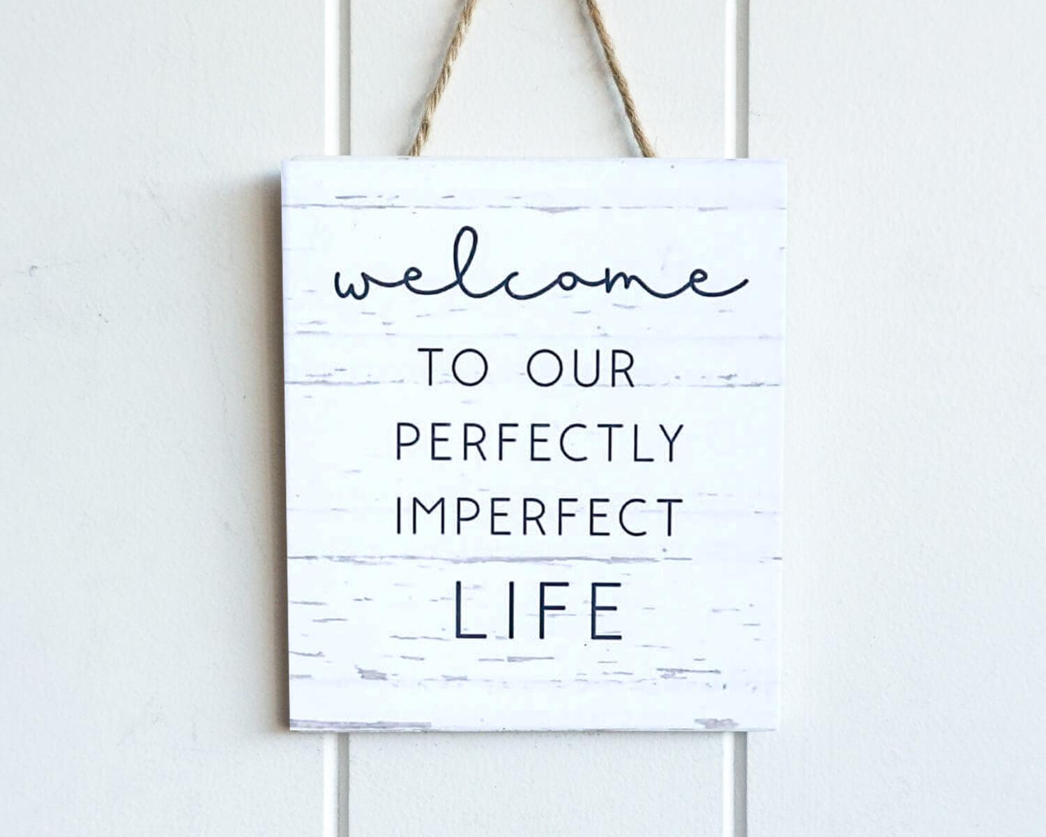 Hanging Wall Plaque - Rectangle - Perfectly Imperfect - 12x14 - Ginja B
