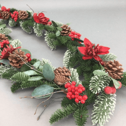 Poinsettia Christmas Garland 180cm - Ginja B