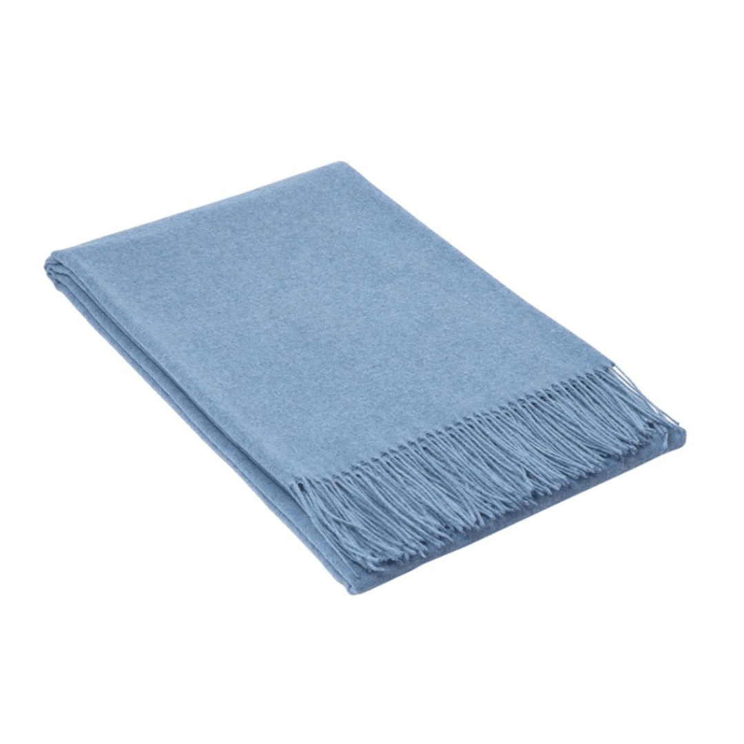 Paddington Merino Wool Blend Throw Rug Collection Blue140Wx200H cm - Ginja B