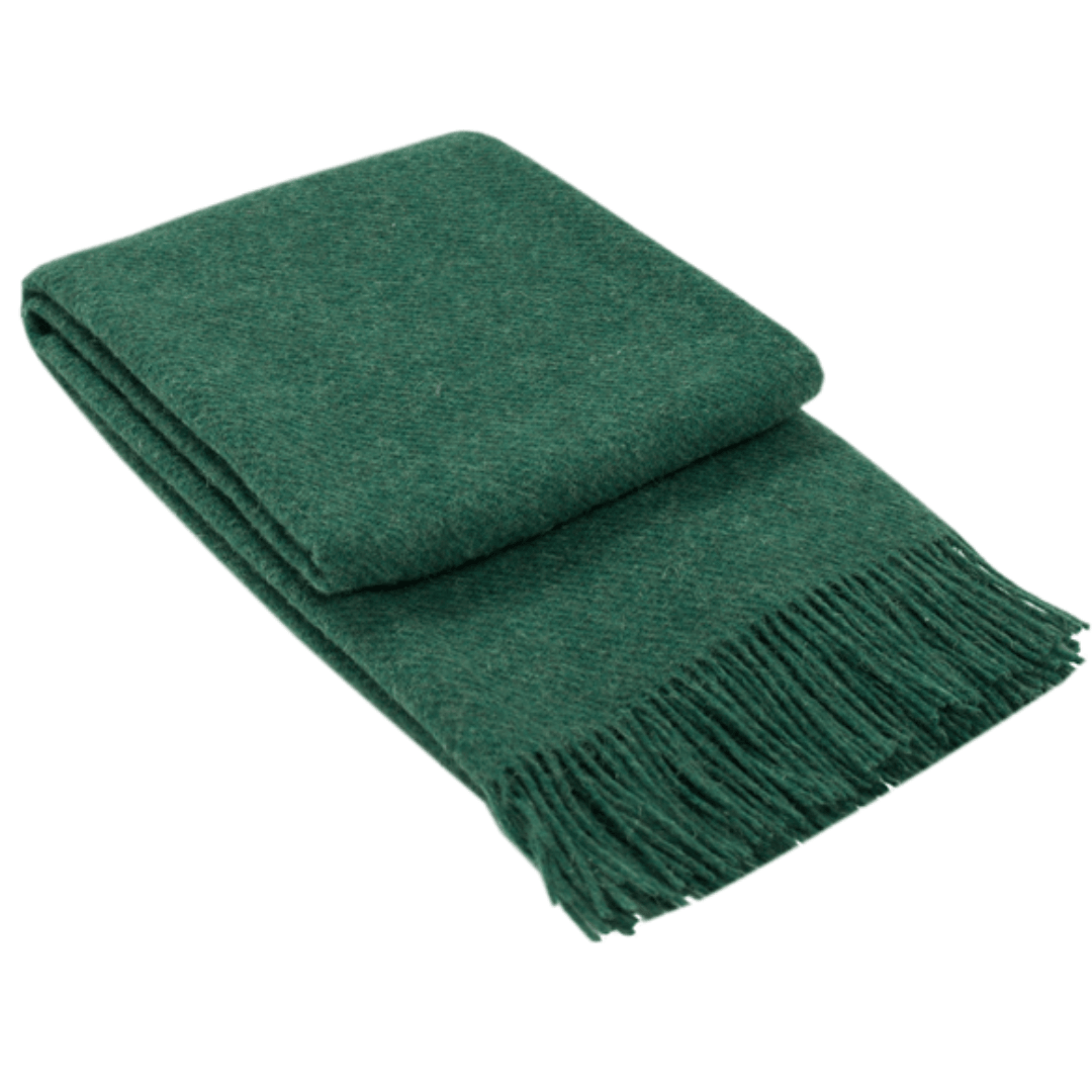 Brighton New Zealand 100% Wool Throw Rug Emerald - Ginja B
