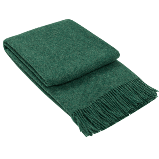 Brighton New Zealand 100% Wool Throw Rug Emerald - Ginja B