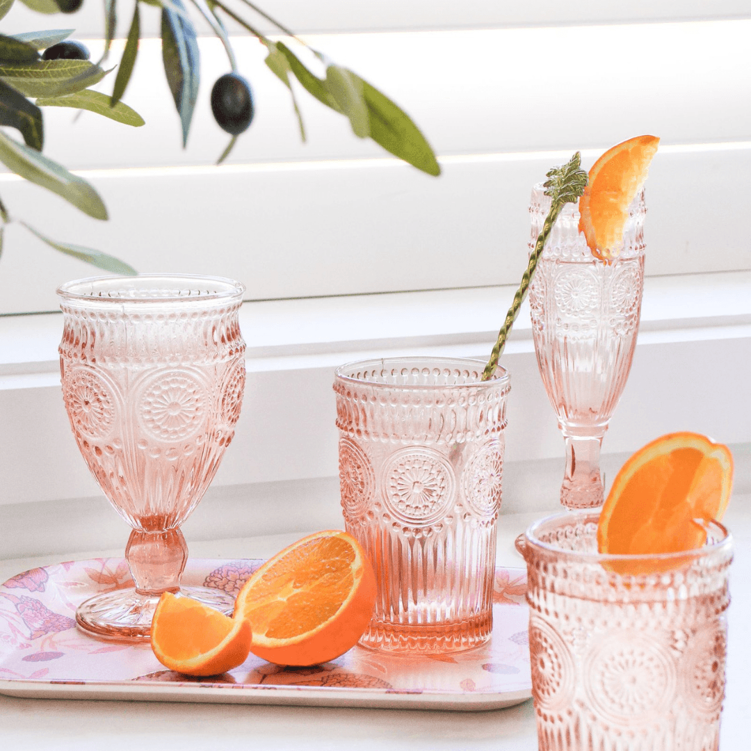 Wine Glass Festive Peach (4 Pack) - Ginja B