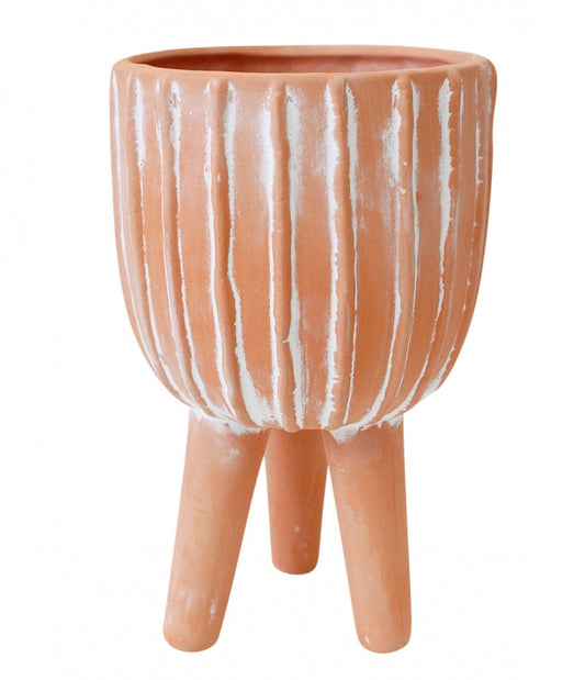 Teracotta Planter With Lines - Ginja B