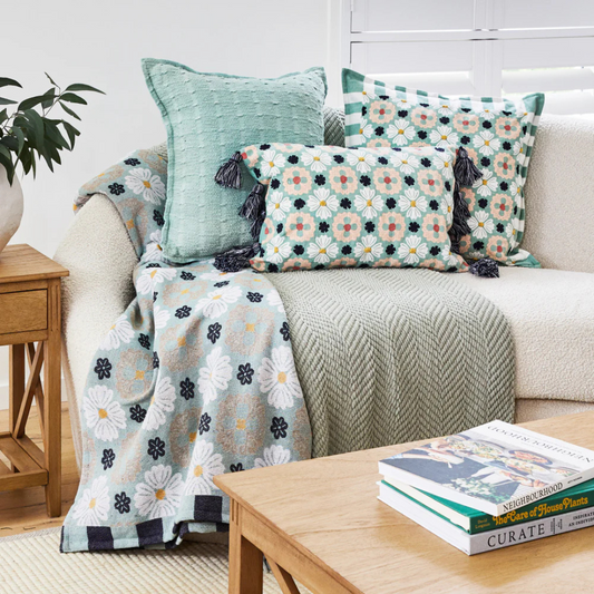 Zoe Throw – Elegant Floral Geometric Design