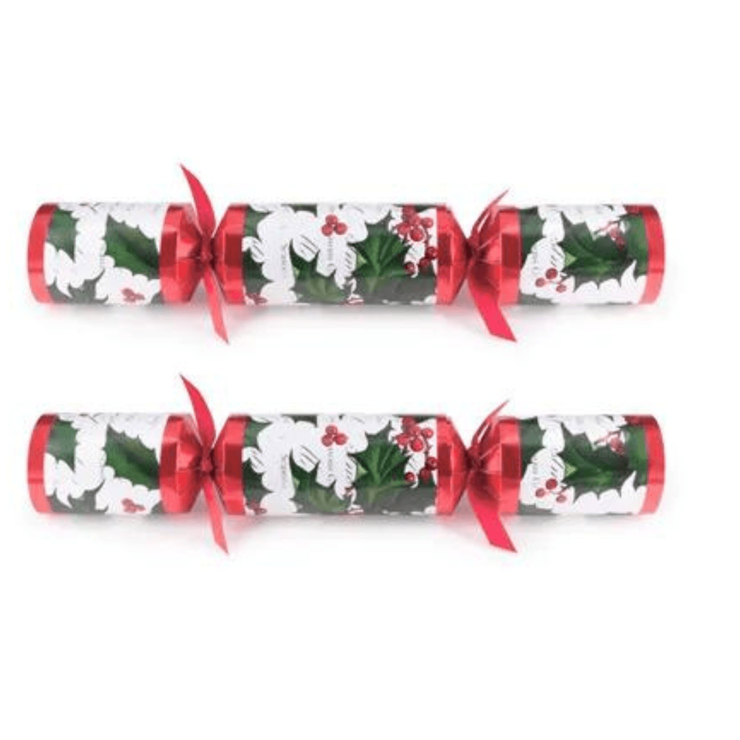 Holly And Berry- 12 Inch Tray of 12 Christmas Crackers - Ginja B