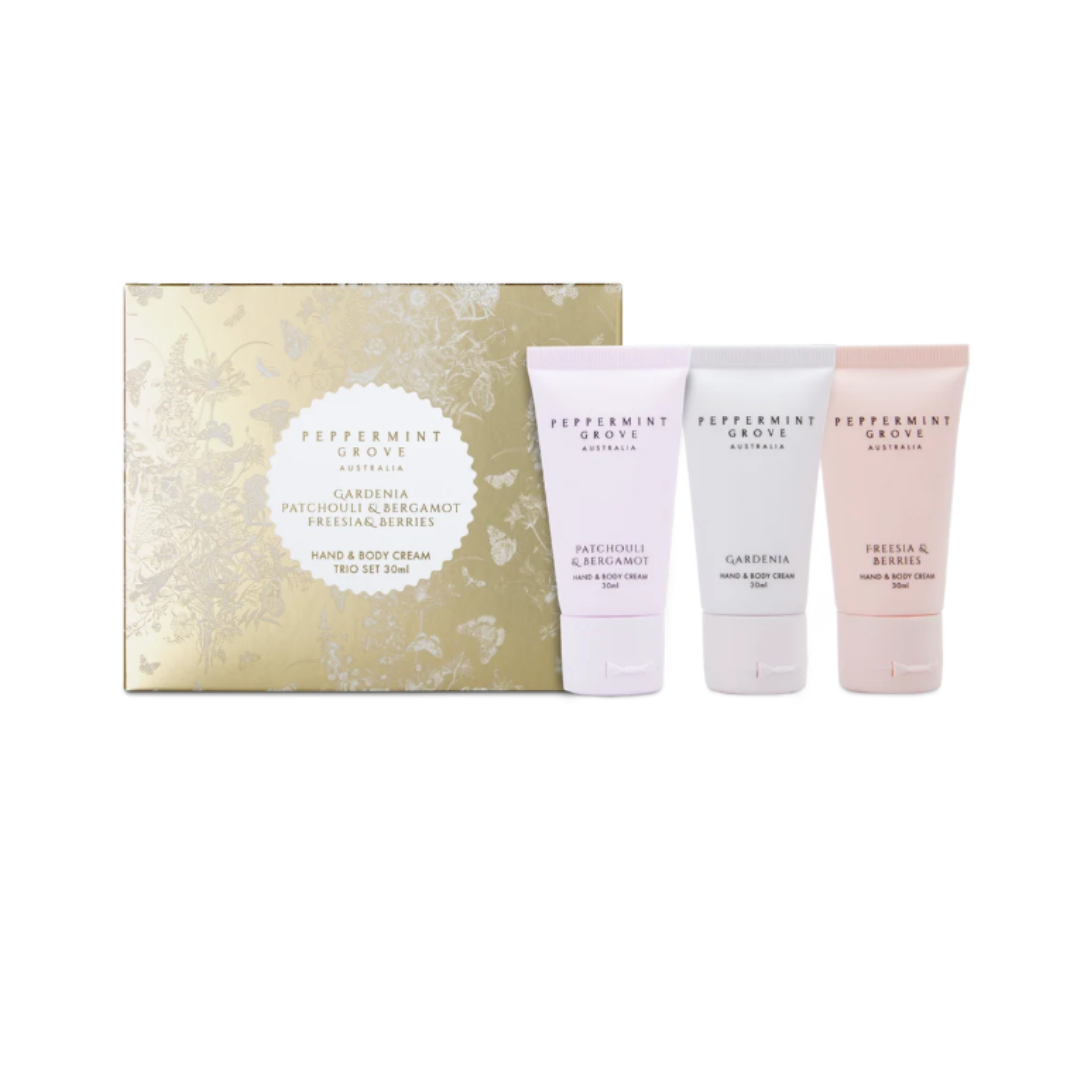 Gardenia, Patchouli & Bergamot and Freesia & Berries Hand Cream Trio
