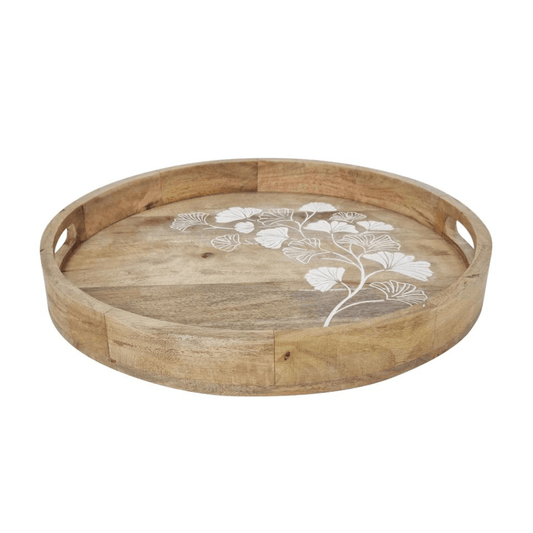 Ginkgo Round Serving Tray 45x45x5cm Natural - Ginja B