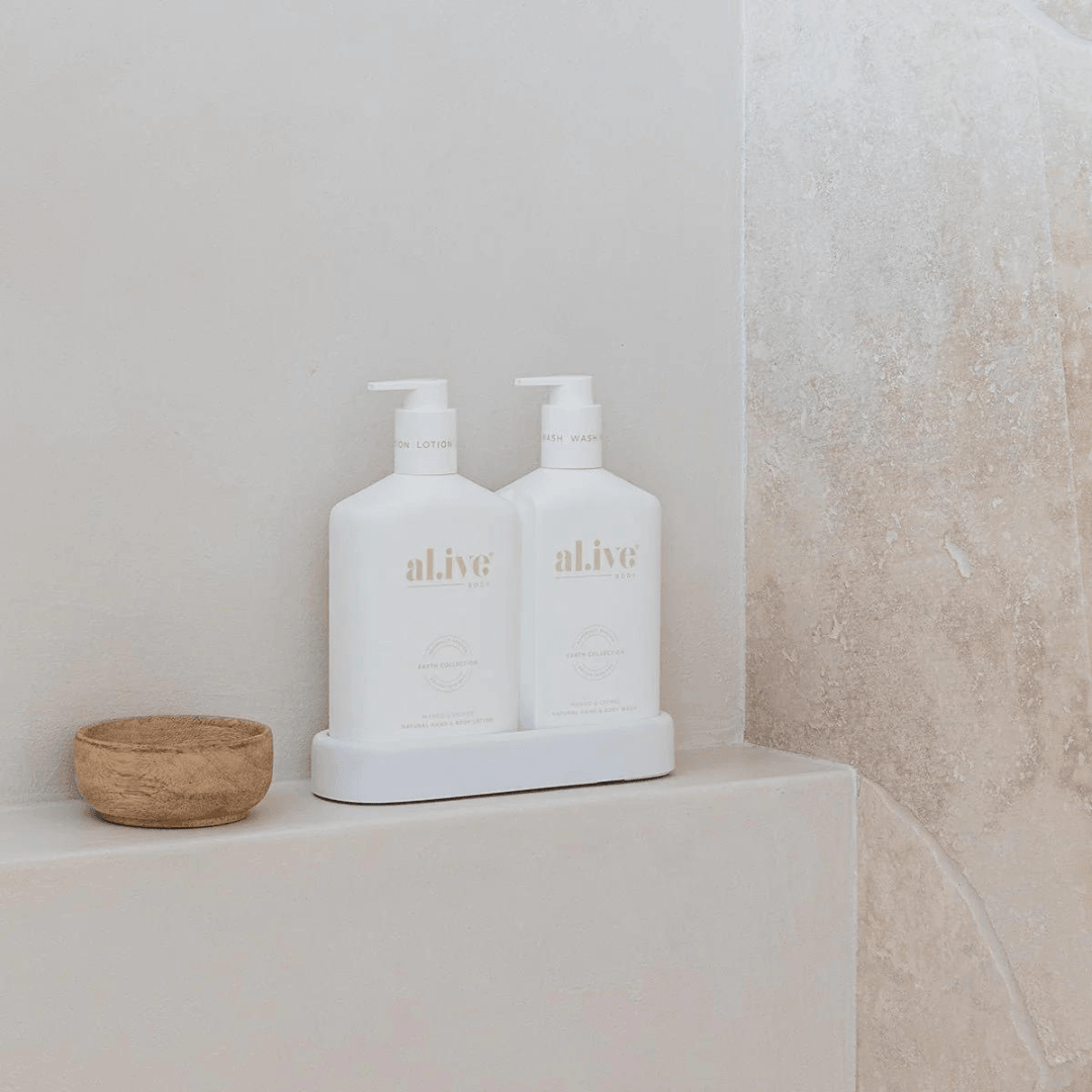 Alive Body Wash & Lotion Duo + Tray - Mango & Lychee - Ginja B