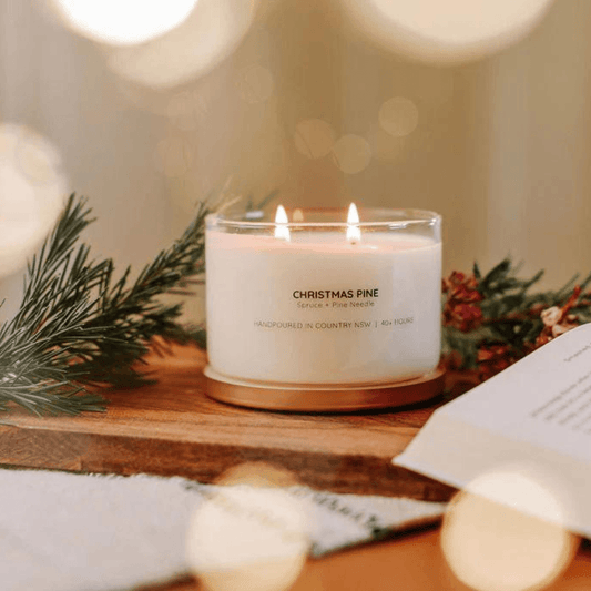 Christmas Pine Gold Lid Soy Candle - Ginja B