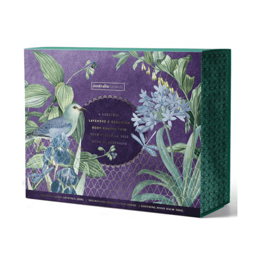 Lavender & Geranium Pamper Gift Box Trio - Ginja B