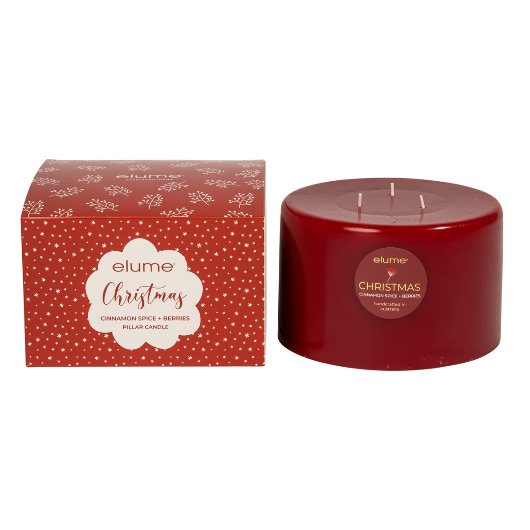 Elume Pillar Cinnamon Spice & Berries 3 Wick Candle - Ginja B