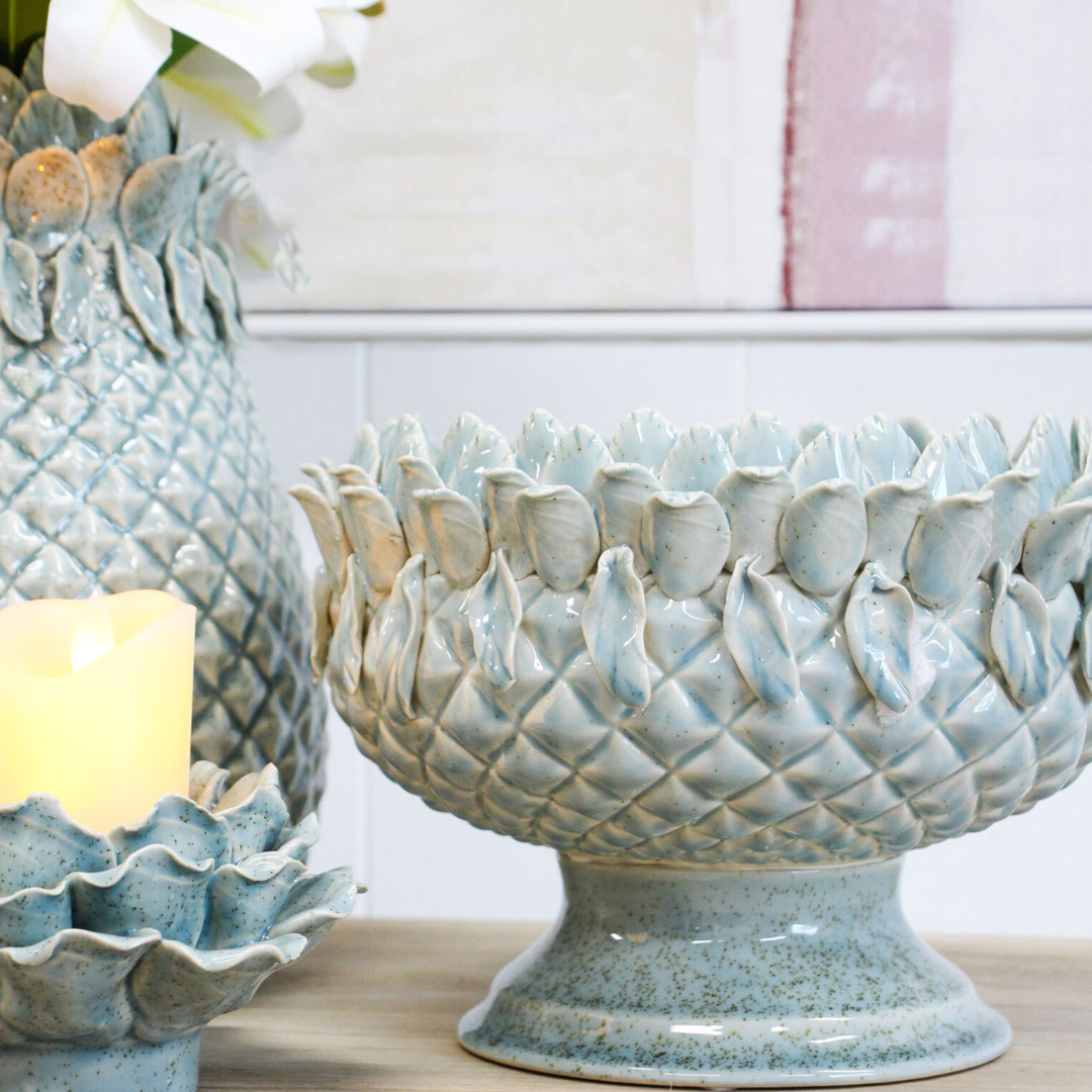 Pineapple Pedestal Bowl Lagoon - Ginja B