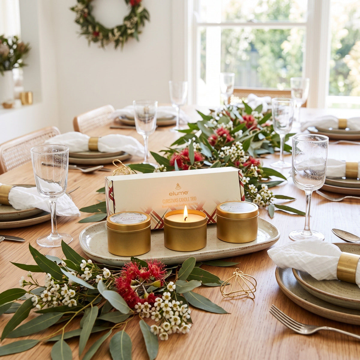 Gift Box Christmas Candle Trio