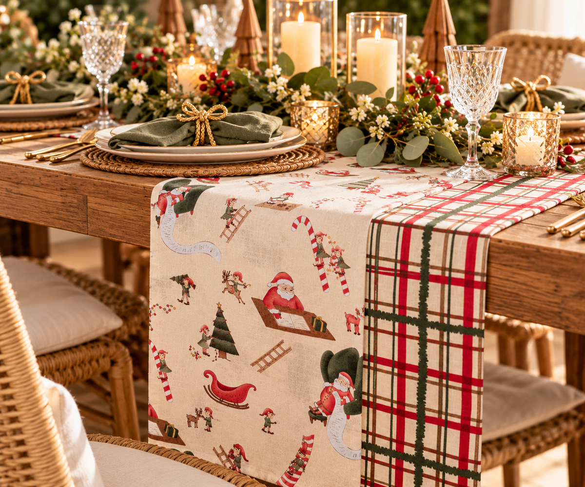 Santa's Workshop Christmas Tea Towels – Set of 2 | J.Elliot Home