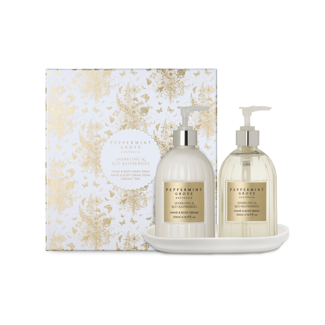 Sparkling And Red Raspberries Hand Body Care Gift Set