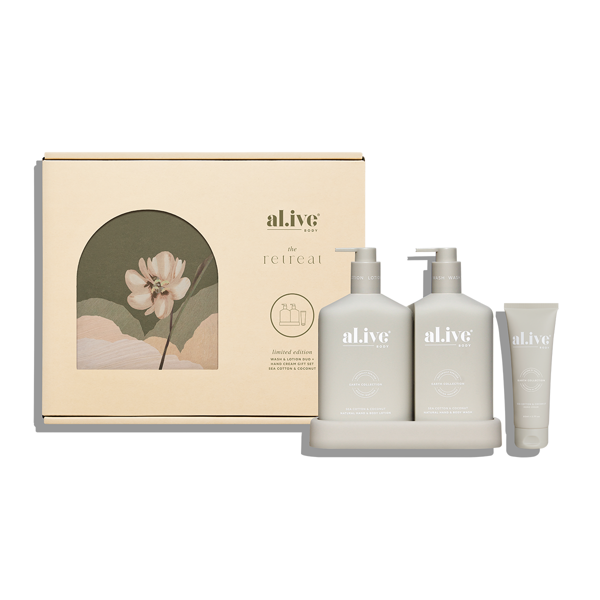 Wash & Lotion Duo + Hand Cream Gift Set - Sea Cotton & Coconut