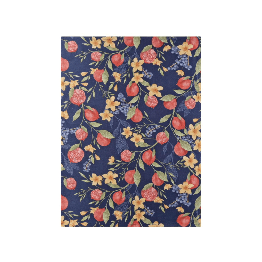 Pomegranate 3 Pack Tea Towel 50x70cm Navy Multi - Ginja B