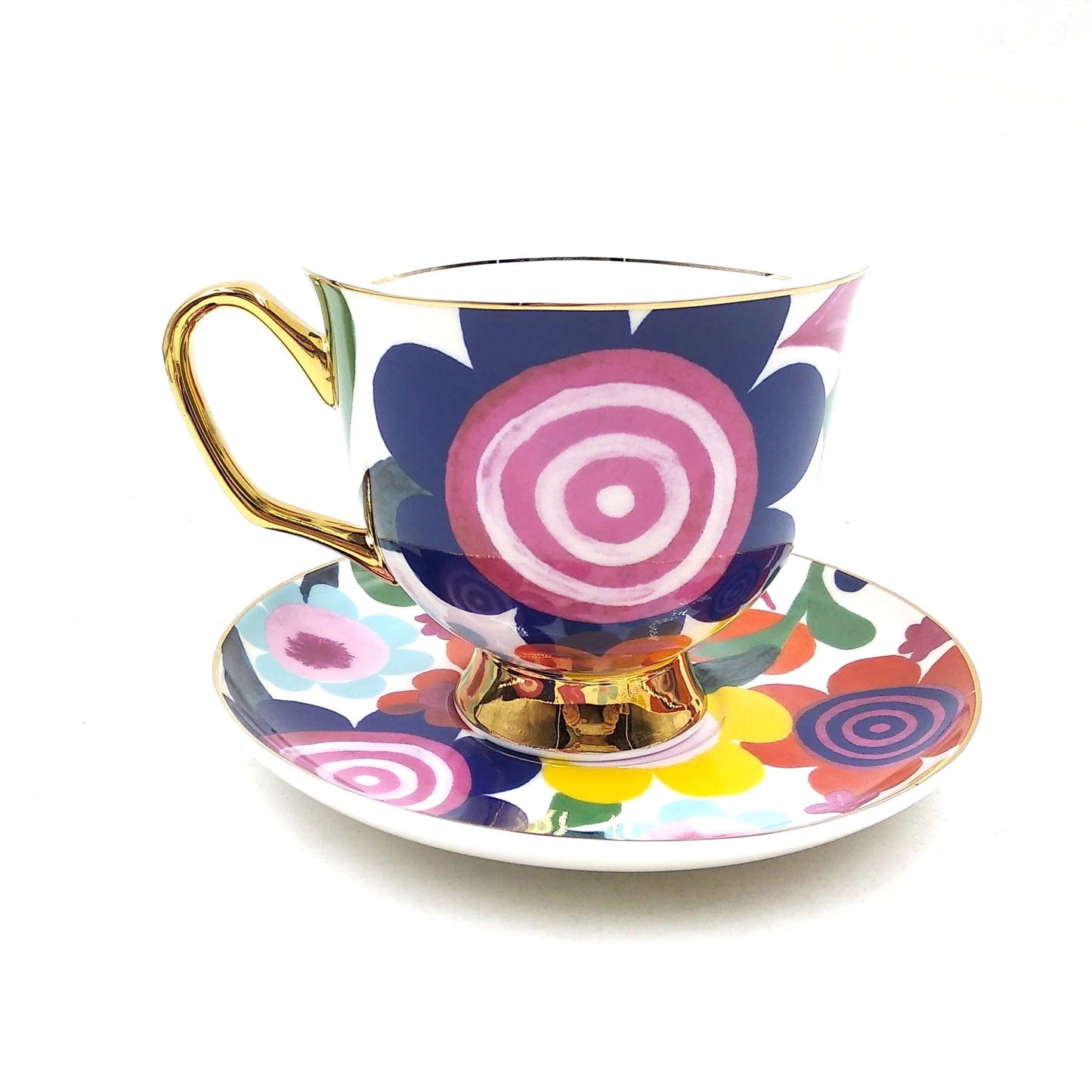 XL Flourish Teacup and Saucer - Ginja B