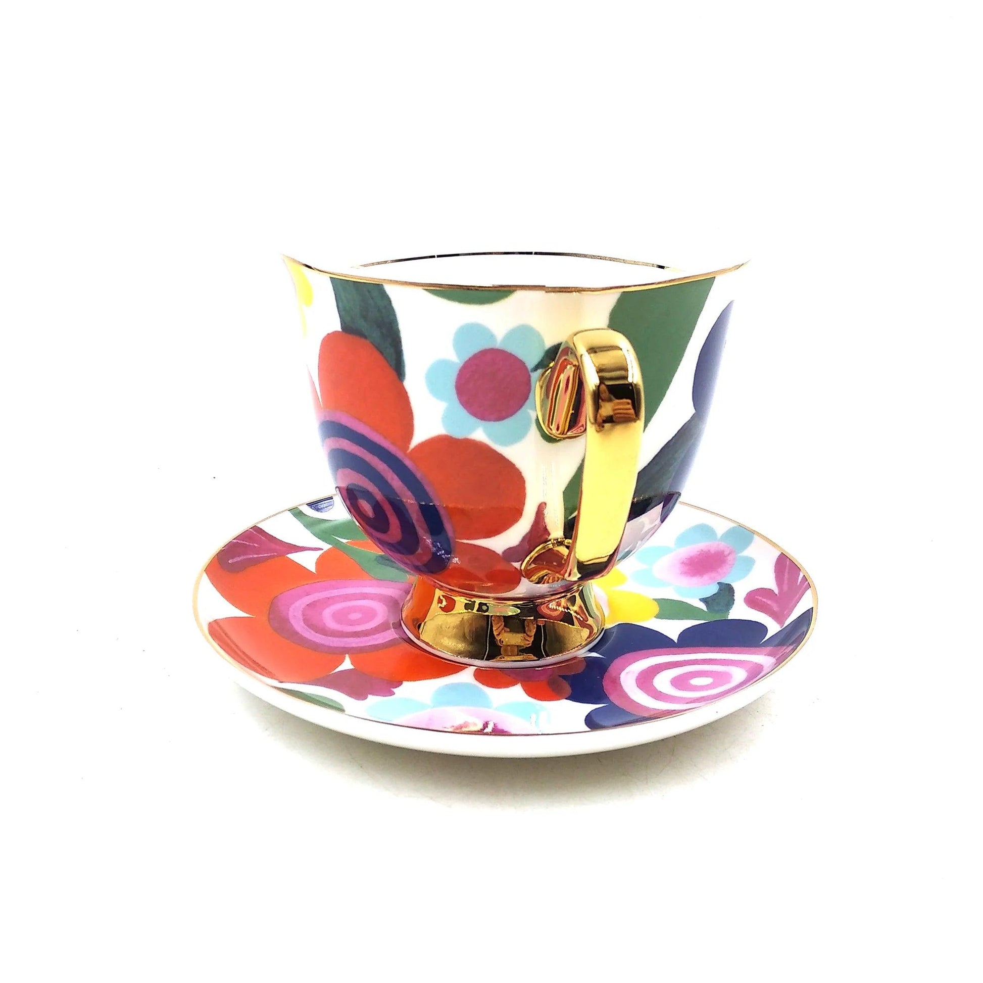 XL Flourish Teacup and Saucer - Ginja B