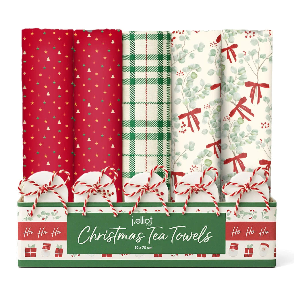 J Elliot Festive Collection Christmas Tea Towel – 100% Cotton