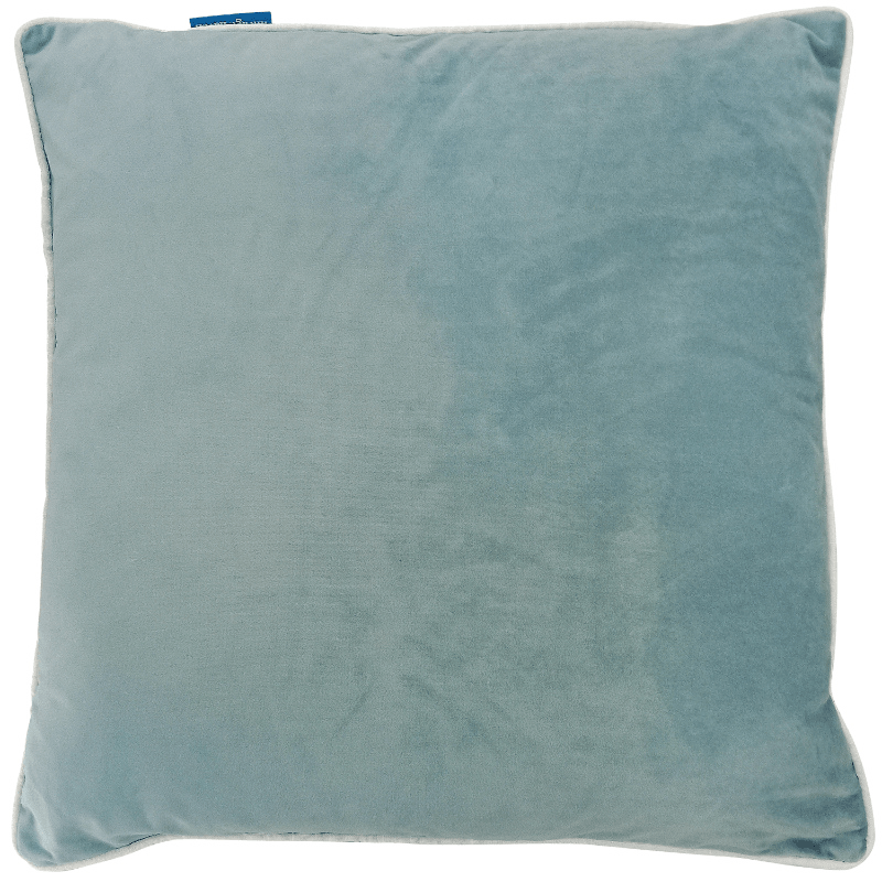 Nash Duck Egg Blue Velvet White Piping Cushion Cover 50x50 cm - Ginja B